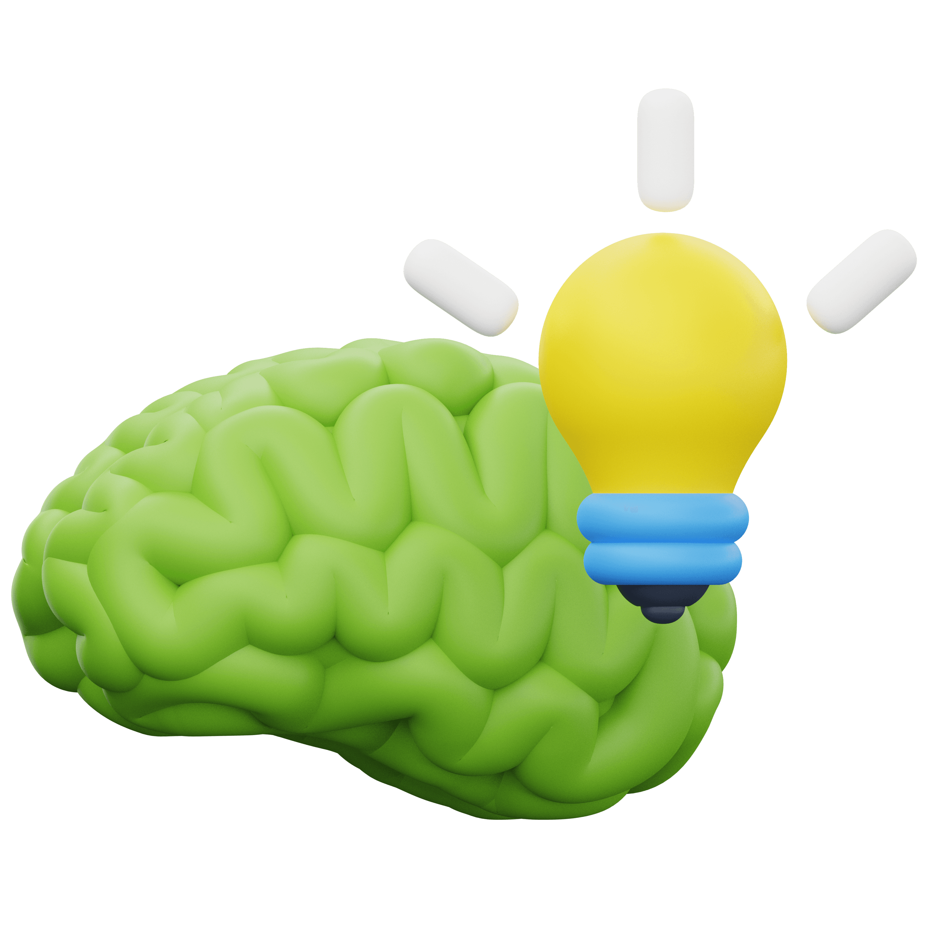 Mózg z zapaloną żarówką